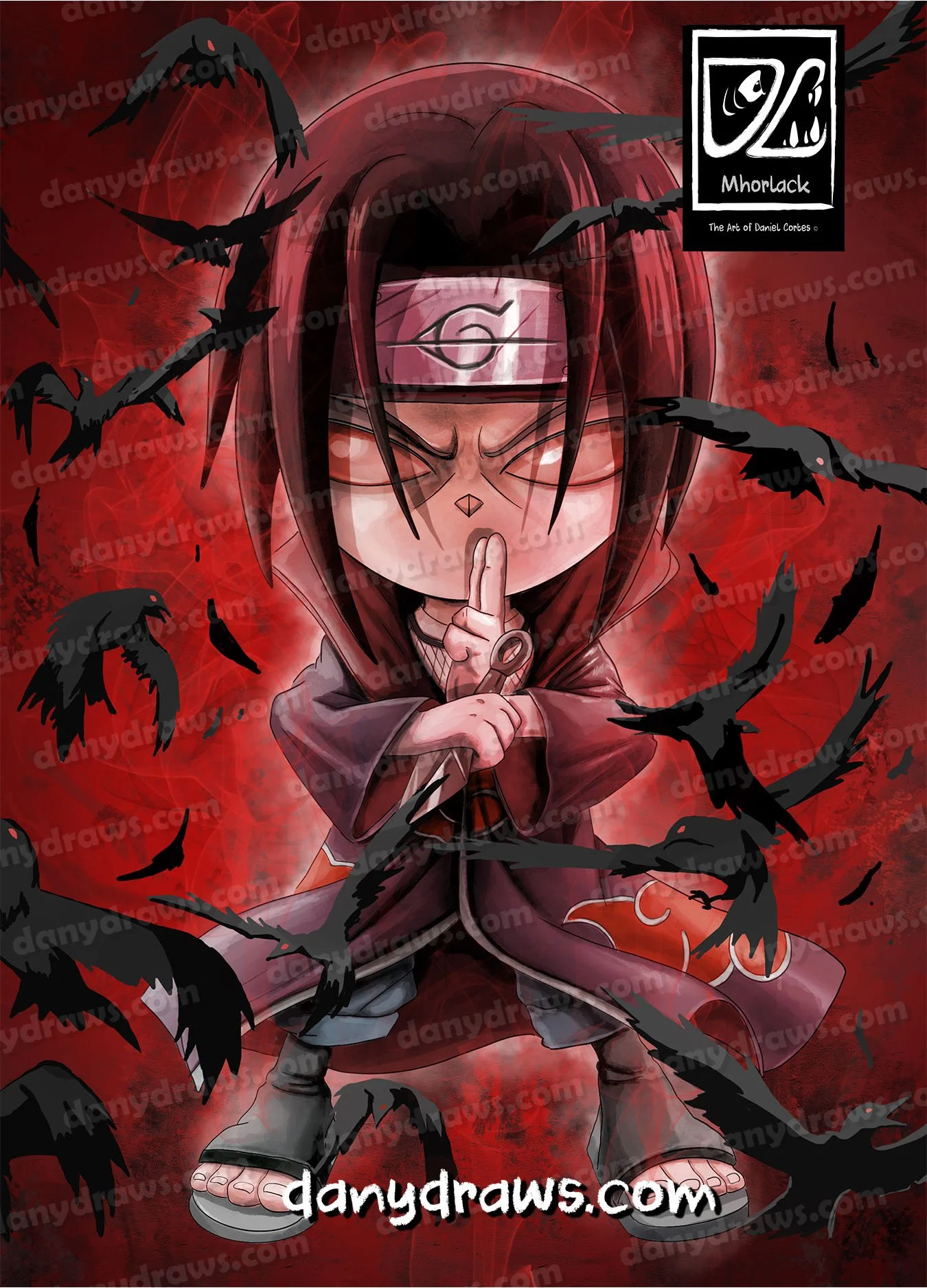 Itachi with crows chibi — Mhorlack